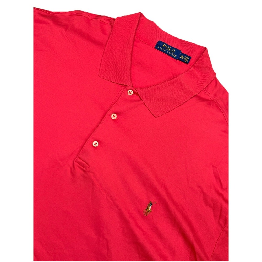 Polo Ralph Lauren Polo Shirt 4XLT Coral Pink Red Pony Logo Big Tall